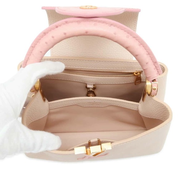 Louis Vuitton Handbag Taurillon Ostrich Capucines Pink Shoulder Bag - Picture 6 of 11